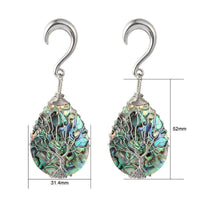 Load image into Gallery viewer, Ohrgewicht Piercing Hook Edelstahl Paua silber Baum - chic-net.de
