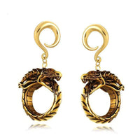 Load image into Gallery viewer, Ohrgewicht Piercing Hook Edelstahl PVD Weltenschlange - chic-net.de
