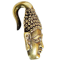 Cargar imagen en el visor de la galería, Ohrgewichte Piercing Buddhakopf Buddha Brass antik golden 28 g - chic-net.de
