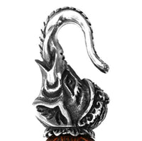 Load image into Gallery viewer, Ohrgewichte Piercing Elefant Sawoholz Brass silbern antik Tropfen 55 g - chic-net.de
