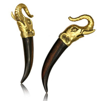 Load image into Gallery viewer, Ohrgewichte Piercing Messing Brass Ohrhänger antik golden Holz 3mm 4mm 5mm 6mm - chic-net.de
