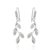 Load image into Gallery viewer, Ohrhänger Ohrringe 925er Sterling Silber nickelfrei Damen Zirkonia Blätter - chic-net.de
