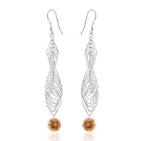 Load image into Gallery viewer, Ohrhänger Ohrringe 925er Sterling Silber nickelfrei Damen Zirkonia Rauten - chic-net.de
