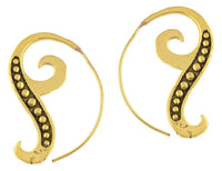 Load image into Gallery viewer, Ohrhänger Spirale Haken Punktekette Messing antik golden Tribal Piercing Ohrringe - chic-net.de
