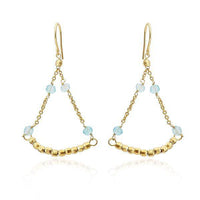 Cargar imagen en el visor de la galería, Ohrringe 18 karat vergoldet blau Tortenstück facettiert Perlen Kristall nickelfrei Ketten - chic-net.de
