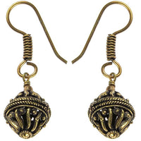 Load image into Gallery viewer, Ohrringe 20mm Kugeln Seil Wellen hohl Messing antik - chic-net.de
