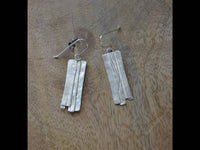 Cargar imagen en el visor de la galería, Ohrringe 925 Sterling Silber Bänder gebürstet 29mm - chic-net.de
