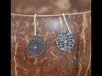 Load image into Gallery viewer, Ohrringe 925 Sterling Silber schwarz Blume des Lebens - chic-net.de
