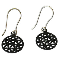 Load image into Gallery viewer, Ohrringe 925 Sterling Silber schwarz Blume des Lebens - chic-net.de
