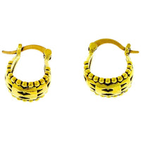 Load image into Gallery viewer, Ohrringe Bögen Dreiecke Punkterand Creolen Messing antik golden Tribal nickelfrei Piercing Schmuck - chic-net.de
