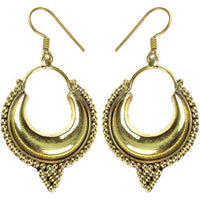 Load image into Gallery viewer, Ohrringe Creolen dick Kugeln Rand Spitze Messing antik golden Damen nickelfrei Piercing Tribal Brass - chic-net.de
