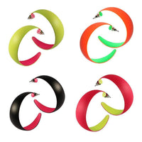 Load image into Gallery viewer, Ohrringe Creolen knallig neon Farben Ohrring Damen Metall nickelfrei Edelstahl Stecker Ringe - chic-net.de
