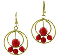 Load image into Gallery viewer, Ohrringe Damen Ohrhänger Kupfer Ohrschmuck Schmuck Hänger Creolen Kugeln - chic-net.de
