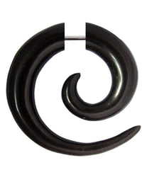Cargar imagen en el visor de la galería, Ohrringe Holz Fake Piercing Spiralen Edelstahl Dehnschnecken - chic-net.de
