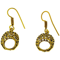 Cargar imagen en el visor de la galería, Ohrringe kantig Kreis Spiralen hohl oval Messing dunkel antik golden nickelfrei Piercing Tribal - chic-net.de
