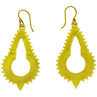 Load image into Gallery viewer, Ohrringe Kreis Spitze Zopf Punkte hell Mandel Messing antik golden Ohrhänger nickelfrei Tribal Brass - chic-net.de
