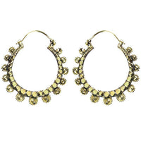Load image into Gallery viewer, Ohrringe Kreise Blumen rund Messing Brass antik golden Tribal nickelfrei Schmuck Piercing - chic-net.de
