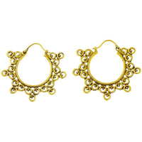 Load image into Gallery viewer, Ohrringe Kreise Dreiecke Punkte rund Messing Brass antik golden Tribal nickelfrei Schmuck Piercing - chic-net.de
