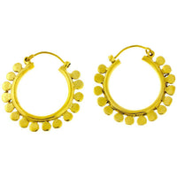 Load image into Gallery viewer, Ohrringe Kreise rund Messing antik golden glänzend 30 mm nickelfrei Piercing Tribal Brass - chic-net.de
