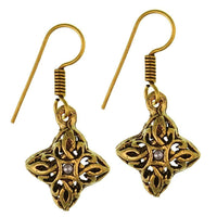 Cargar imagen en el visor de la galería, Ohrringe Kreuz Bögen hohl Messing dunkel antik golden nickelfrei Piercing Tribal Schmuck - chic-net.de
