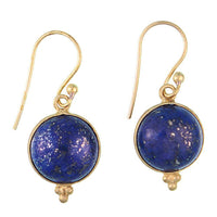 Load image into Gallery viewer, Ohrringe Lapis Kreis Dreieck Messing antik golden Damen Ohrhänger nickelfrei Schmuck - chic-net.de
