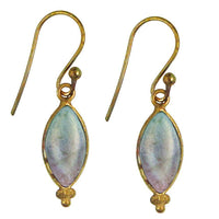 Load image into Gallery viewer, Ohrringe Mandel Labradorit Messing antik golden Tribal Ohrhänger nickelfrei Brass Schmuck - chic-net.de
