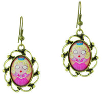 Load image into Gallery viewer, Ohrringe Messing Damen Ohrhänger Kupfer Ohrschmuck Schmuck Motiv Prinzessin - chic-net.de
