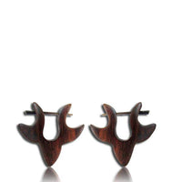 Load image into Gallery viewer, Ohrringe Narraholz Holz Creolen Horn Pin Stick Hirsch - chic-net.de
