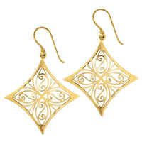 Load image into Gallery viewer, Ohrringe Raute Mandel Spiralen Messing Brass antik golden Tribal Ohrhänger nickelfrei Schmuck - chic-net.de
