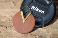 Load image into Gallery viewer, Ohrringe Sawo Holz Brass Bügel gold rund Zacke braun - chic-net.de
