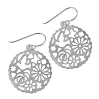 Load image into Gallery viewer, Ohrringe Schmetterlinge Vogel Blumen matt Silberohrringe 925 Sterling Silber Damen Ohrhänger Schmuck - chic-net.de
