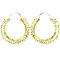 Cargar imagen en el visor de la galería, Ohrringe Seil Tropfen Punkte Kreis Messing Brass antik golden Tribal nickelfrei Schmuck Piercing - chic-net.de
