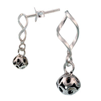 Load image into Gallery viewer, Ohrringe Silberohrringe 925er Sterling Silber Damen Ohrhänger Raute Kugel - chic-net.de

