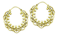 Load image into Gallery viewer, Ohrringe Spiralbögen Kreise Bögen Messing antik golden Tribal Piercing Brass nickelfrei Schmuck - chic-net.de
