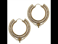 Load image into Gallery viewer, Ohrringe Spiralen Kreise Band Wellen Messing antik golden Tribal nickelfrei Piercing Brass Schmuck - chic-net.de
