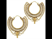 Load image into Gallery viewer, Ohrringe Spiralen Kreise Band Wellen Messing antik golden Tribal nickelfrei Piercing Brass Schmuck - chic-net.de
