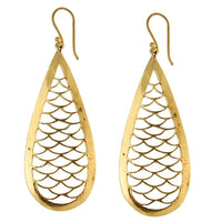 Load image into Gallery viewer, Ohrringe Tannenzapfen glänzend Messing antik golden Damen Ohrhänger nickelfrei Tribal Schmuck - chic-net.de
