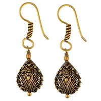 Load image into Gallery viewer, Ohrringe Träne Seil Punkte hohl Messing antik golden Ohrhänger nickelfrei Tribal Piercing - chic-net.de
