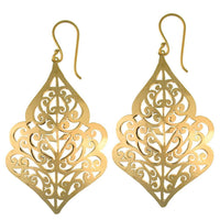 Load image into Gallery viewer, Ohrringe Tropfen Bögen Spiralen Messing antik golden nickelfrei Tribal Brass Ohrhänger - chic-net.de
