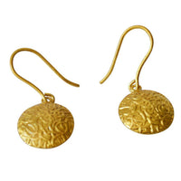 Load image into Gallery viewer, Ohrringe vergoldet 925 Silber Scheibe konvex Dornen - chic-net.de
