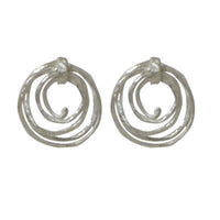 Cargar imagen en el visor de la galería, Ohrstecker 23 mm Silberohrstecker Sterling Silber 925er Ohrringe Ohrhänger Seil aufgerollt Kreis - chic-net.de
