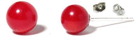 Load image into Gallery viewer, Ohrstecker 8 mm Ø Rot Koralle 925er Sterlingsilber Perle Korallenohrstecker Silberohrstecker - chic-net.de
