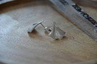 Load image into Gallery viewer, Ohrstecker 925 Sterling Silber Ginkgo Blatt 18mm - chic-net.de

