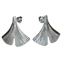Load image into Gallery viewer, Ohrstecker 925 Sterling Silber Ginkgo Blatt 18mm - chic-net.de
