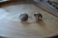 Load image into Gallery viewer, Ohrstecker 925 Sterling Silber Spirale Halbkugel schwarz - chic-net.de
