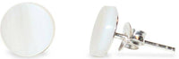 Load image into Gallery viewer, Ohrstecker, Creme, 8mmØ, aus gefärbtem Perlmutt, rund, 925er Sterlingsilber-Stift - chic-net.de
