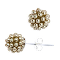 Load image into Gallery viewer, Ohrstecker gold rund Perlen Kugelohringe groß Kugelohrstecker 8 mm 925er Sterlingsilber - chic-net.de
