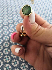 Load image into Gallery viewer, Ohrstecker gold Stein rund Zinklegierung geometrisch - chic-net.de
