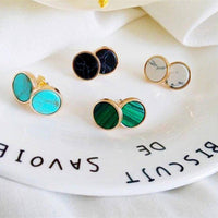 Load image into Gallery viewer, Ohrstecker gold Stein rund Zinklegierung geometrisch - chic-net.de
