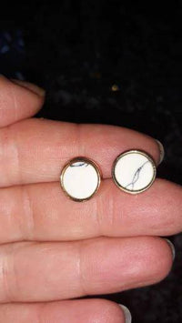 Load image into Gallery viewer, Ohrstecker gold Stein rund Zinklegierung geometrisch - chic-net.de
